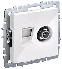 Розетка двойная IEK BRITE TVRJ45 кат.5E РТВ/РК12-БрБ BR-AK20-1-K01 