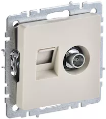 Розетка двойная IEK BRITE TVRJ45 кат.5E РТВ/РК12-БрКр BR-AK20-1-K10 