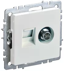 Розетка двойная IEK BRITE TVRJ45 кат.5E РТВ/РК12-БрЖ BR-AK20-1-K36 