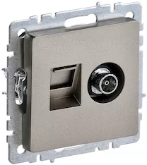Розетка двойная IEK BRITE TVRJ45 кат.5E РТВ/РК12-БрШ BR-AK20-1-K37 
