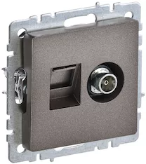 Розетка двойная IEK BRITE TVRJ45 кат.5E РТВ/РК12-БрТБ BR-AK20-1-K45 