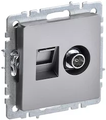 Розетка двойная IEK BRITE TVRJ45 кат.5E РТВ/РК12-БрС BR-AK20-1-K46 