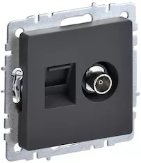 Розетка двойная IEK BRITE TVRJ45 кат.5E РТВ/РК12-БрГ BR-AK20-1-K53 