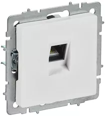 BRITE Розетка компьютерная RJ45 кат.5E РК10-БрАБ арктический белый IEK BR-K10-1-K91