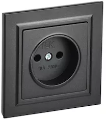 Розетка 1-местная IEK BRITE 10А в сб. РСР10-1-0-БрЧ BR-R10-10-K02-F 