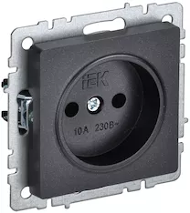 Розетка 1-местная IEK BRITE 10А РС10-1-0-БрЧ BR-R10-10-K02 