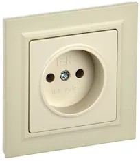 Розетка 1-местная IEK BRITE 10А в сб. РСР10-1-0-БрКр BR-R10-10-K10-F 