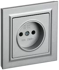 Розетка 1-местная IEK BRITE 10А в сб. РСР10-1-0-БрА BR-R10-10-K47-F 