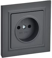 Розетка 1-местная IEK BRITE 10А в сб. РСР10-1-0-БрГ BR-R10-10-K53-F 