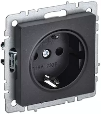 Розетка 1-местная IEK BRITE 16А РС11-1-0-БрЧ BR-R11-16-K02 