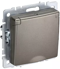 Розетка 1-местная IEK BRITE 16А IP20 РСбш10-3-БрШ BR-R16-16-K37 