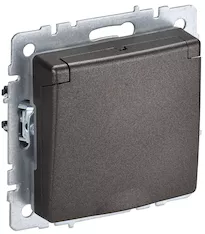 Розетка 1-местная IEK BRITE 16А IP20 РСбш10-3-БрТБ BR-R16-16-K45 