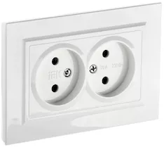 Розетка 2-местная IEK BRITE 10А в сб. РС12-2-БрБ BR-R20-10-K01-F 