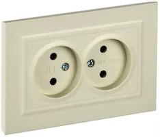Розетка 2-местная IEK BRITE 10А в сб. РС12-2-БрКр BR-R20-10-K10-F 