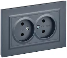 Розетка 2-местная IEK BRITE 10А в сб. РС12-2-БрМ BR-R20-10-K35-F 
