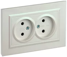 Розетка 2-местная IEK BRITE 10А в сб. РС12-2-БрЖ BR-R20-10-K36-F 