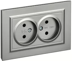 Розетка 2-местная IEK BRITE 10А в сб. РС12-2-БрС BR-R20-10-K46-F 