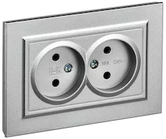 Розетка 2-местная IEK BRITE 10А в сб. РС12-2-БрА BR-R20-10-K47-F 