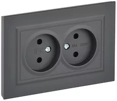 Розетка 2-местная IEK BRITE 10А в сб. РС12-2-БрГ BR-R20-10-K53-F 