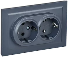 Розетка 2-местная IEK BRITE 16А в сб. РС12-3-БрМ BR-R21-16-K35-F 