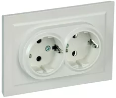Розетка 2-местная IEK BRITE 16А в сб. РС12-3-БрЖ BR-R21-16-K36-F 