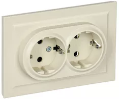 Розетка 2-местная IEK BRITE 16А в сб. РСш12-3-БрКр BR-R24-16-K10-F 