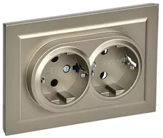 Розетка 2-местная IEK BRITE 16А в сб. РСш12-3-БрШ BR-R24-16-K37-F 