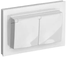 Розетка 2-местная IEK BRITE 16А в сб. IP44 РСбш12-3-44-БрБ BR-R26-16-44-K01-F 