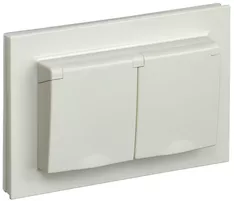 Розетка 2-местная IEK BRITE 16А в сб. IP44 РСбш12-3-44-БрКр BR-R26-16-44-K10-F 
