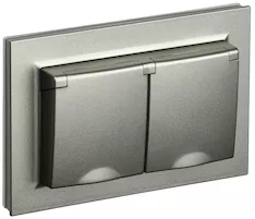 Розетка 2-местная IEK BRITE 16А в сб. IP44 РСбш12-3-44-БрШ BR-R26-16-44-K37-F 