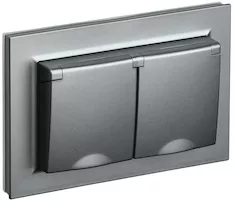 Розетка 2-местная IEK BRITE 16А в сб. IP44 РСбш12-3-44-БрС BR-R26-16-44-K46-F 