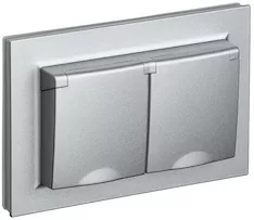 Розетка 2-местная IEK BRITE 16А в сб. IP44 РСбш12-3-44-БрА BR-R26-16-44-K47-F 