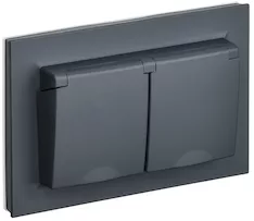 Розетка 2-местная IEK BRITE 16А в сб. IP44 РСбш12-3-44-БрГ BR-R26-16-44-K53-F 
