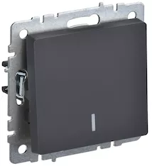 Выключатель 1-клавишный с индикацией IEK BRITE 10А ВС10-1-1-БрГ BR-V10-1-10-K53 