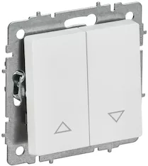 BRITE Выключатель жалюзи 10А ВС10-1-5-БрАБ арктический белый IEK BR-V15-0-10-K91