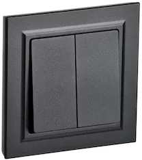 BRITE Выключатель 2-клавишный 10А в сборе ВСР10-2-0-БрЧ черный IEK BR-V20-0-10-K02-F