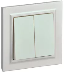 BRITE Выключатель 2-клавишный 10А в сборе ВСР10-2-0-БрЖ жемчуг IEK BR-V20-0-10-K36-F