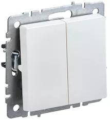 Выключатель 2-клавишный IEK BRITE 10А ВС10-2-0-БрЖ BR-V20-0-10-K36 