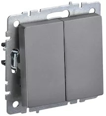 Выключатель 2-клавишный IEK BRITE 10А ВС10-2-0-БрС BR-V20-0-10-K46 