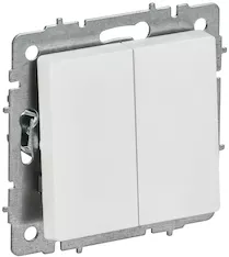 BRITE Выключатель 2-клавишный 10А ВС10-2-0-БрАБ арктический белый IEK BR-V20-0-10-K91