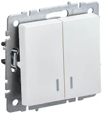 Выключатель 2-клавишный с индикацией IEK BRITE 10А ВС10-2-1-БрЖ BR-V20-1-10-K36 