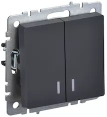 Выключатель 2-клавишный с индикацией IEK BRITE 10А ВС10-2-1-БрГ BR-V20-1-10-K53 