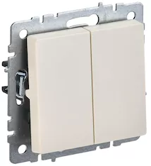 Выключатель 2-клавишный проходной IEK BRITE 10А ВС10-2-6-БрКр BR-V22-0-10-K10 