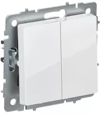BRITE Выключатель 2-клавишный перекрестный 10А ВС10-2-3-БрБ белый IEK BR-V23-0-10-K01