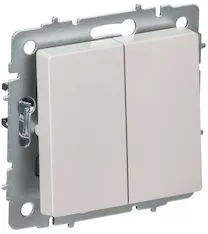 BRITE Выключатель 2-клавишный перекрестный 10А ВС10-2-3-БрЖ жемчуг IEK BR-V23-0-10-K36
