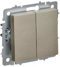 BRITE Выключатель 2-клавишный перекрестный 10А ВС10-2-3-БрШ шампань IEK BR-V23-0-10-K37