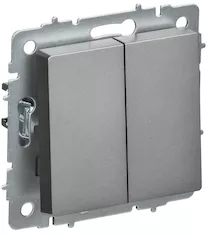 BRITE Выключатель 2-клавишный перекрестный 10А ВС10-2-3-БрС сталь IEK BR-V23-0-10-K46