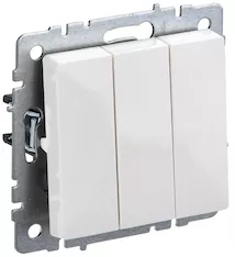 Выключатель 3-клавишный IEK BRITE 10А ВС10-3-0-БрБ BR-V30-0-10-K01 