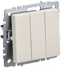 Выключатель 3-клавишный IEK BRITE 10А ВС10-3-0-БрКр BR-V30-0-10-K10 
