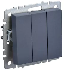 Выключатель 3-клавишный IEK BRITE 10А ВС10-3-0-БрМ BR-V30-0-10-K35 